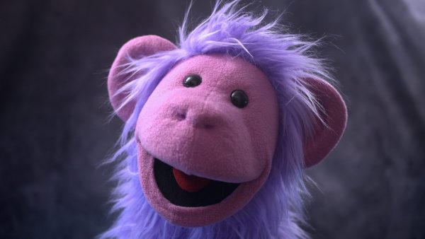 Purple Monkey Hand and Rod Puppet