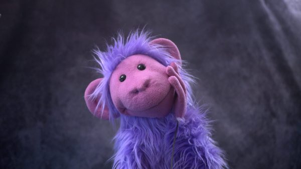 Purple Monkey Hand and Rod Puppet