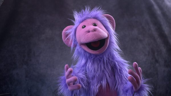 Purple Monkey Hand and Rod Puppet