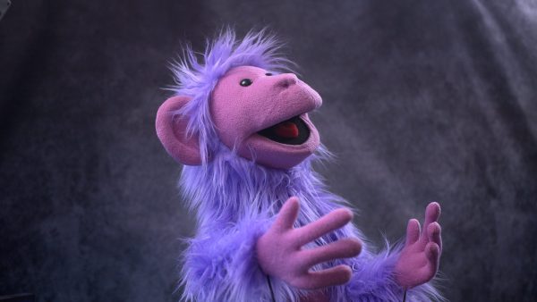 Purple Monkey Hand and Rod Puppet