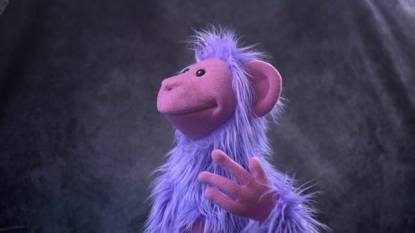Purple Monkey Hand and Rod Puppet